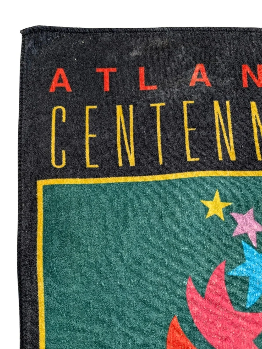 Vintage Cannon Atlanta 1996 Centennial Olympic Games Beach Towel - Black/Teal